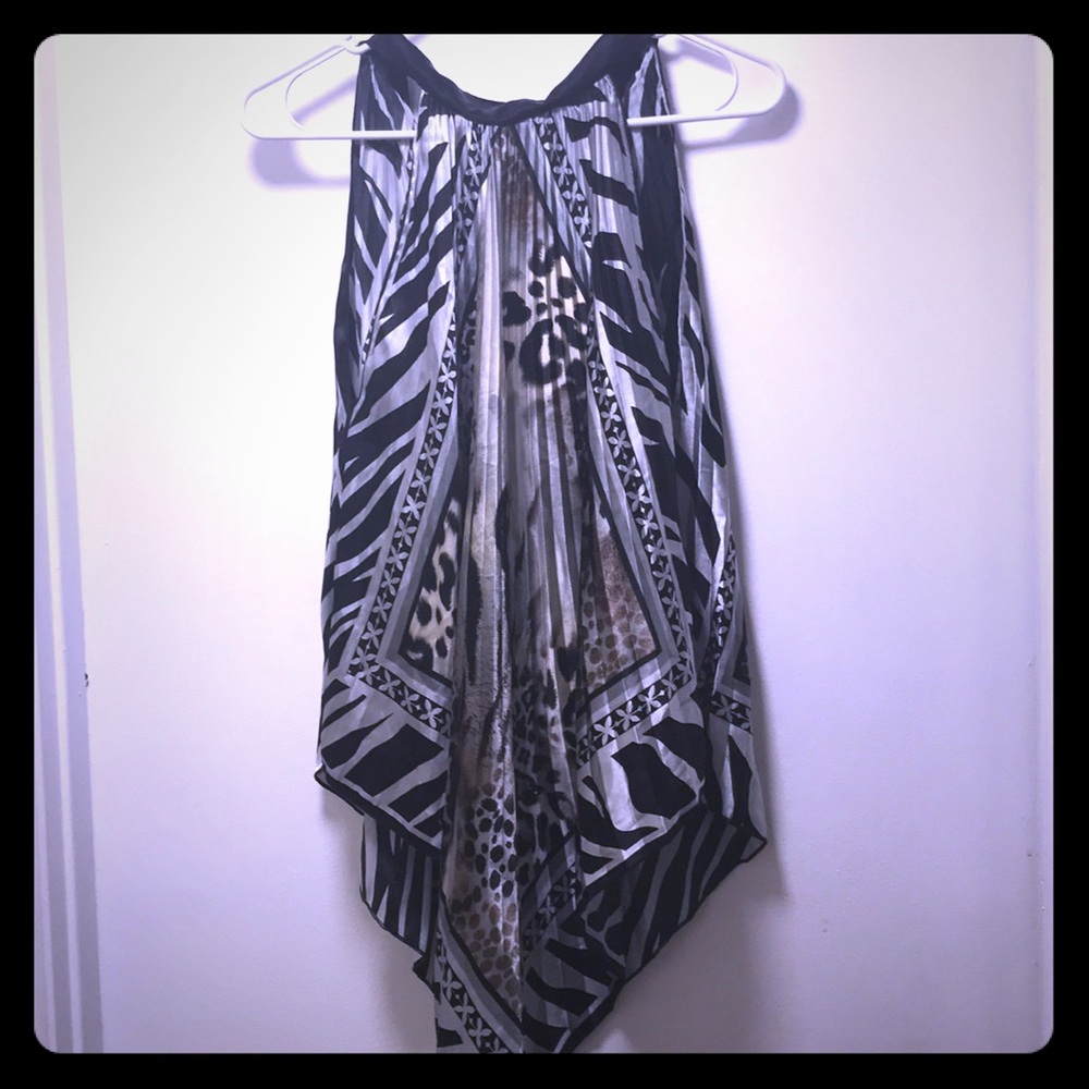 *Gorgeous Satin Flowy Top with Different Animal Prints Size Medium
